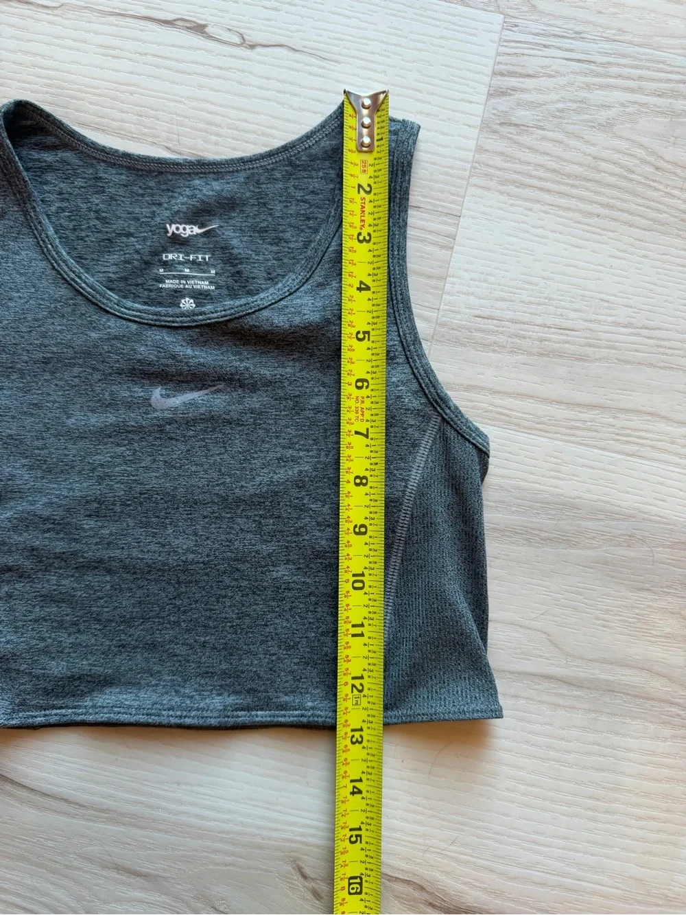 Nike Heather Gray Girls' Athletic Crop Tank Top